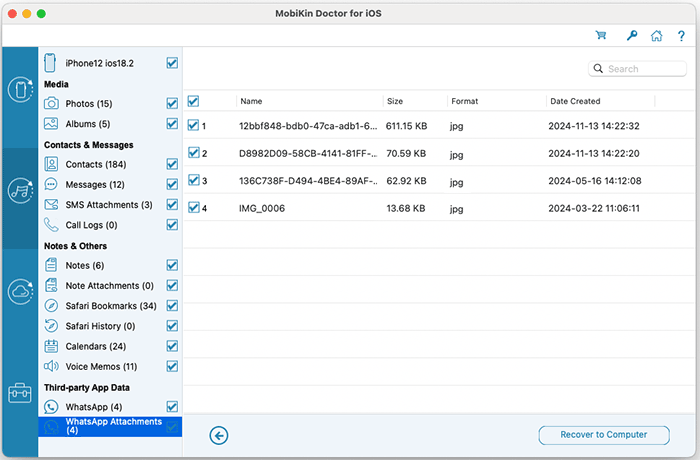 recover whatsapp attachments from itunes backup