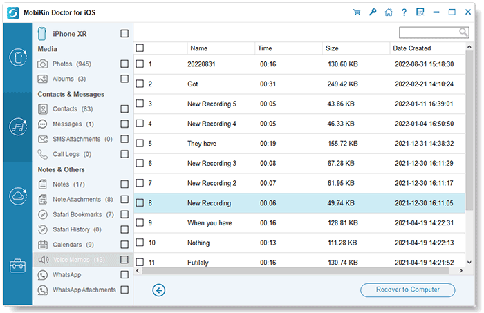 recover voice memos from itunes backup