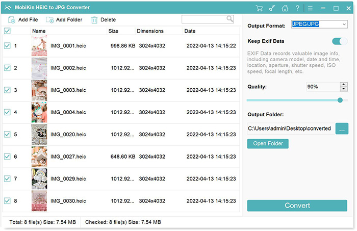 add heic photos to heic converter