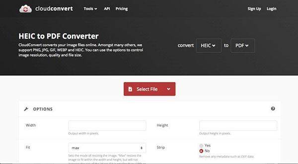 cloudconvert heic to pdf online converter