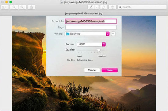 convert jpg to heic with preview app