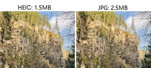 heic vs jpg file size