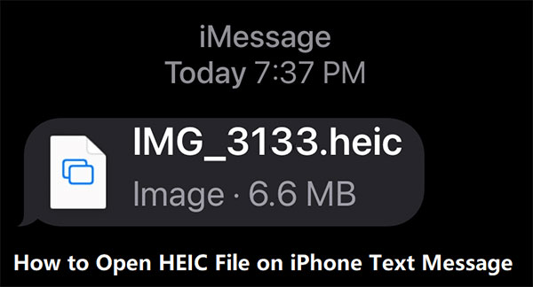 open heic file on iphone text message