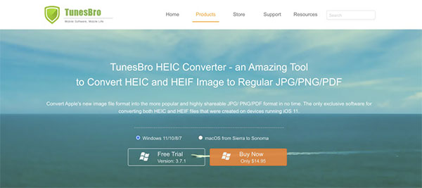 main features of tunesbro heic converter