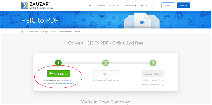 zamzar heic to pdf converter