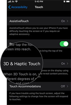 disable 3d touch sensitivity to fix iphone wont delete apps