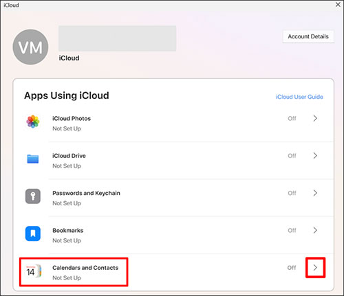 access calendar option