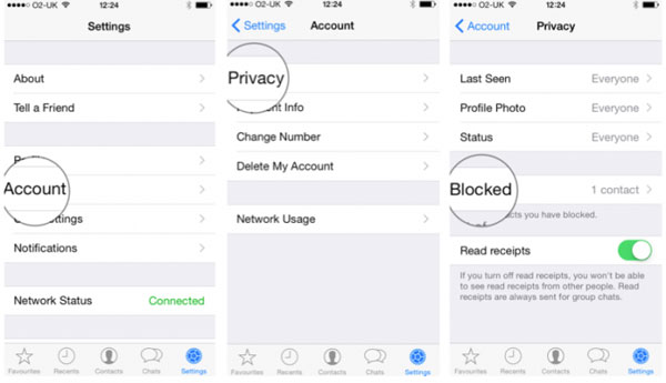 how to add contacts to blocked list