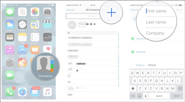 how to add contacts to iphone with ios contact app