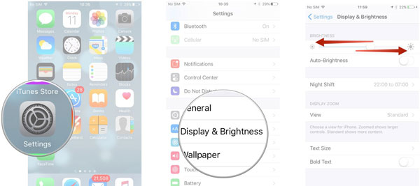 reduce phone brightness to fix phone heating up and draining battery