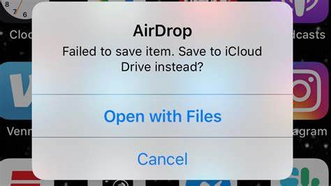 airdrop failed to save item