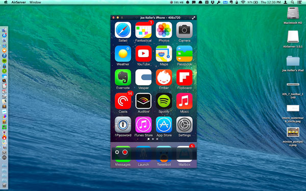 share iphone screen on mac with airserver