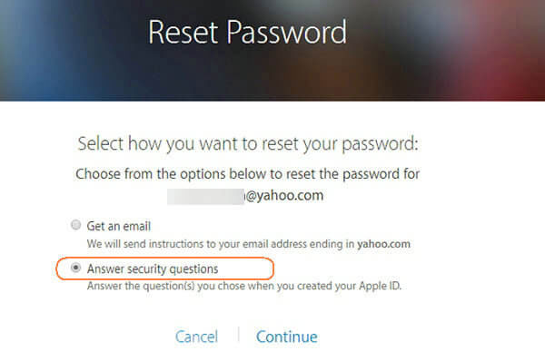 reset apple id password