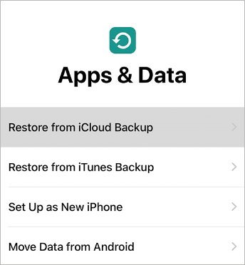 erase iphone to restore icloud or itunes backup