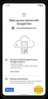 back up android to google drive