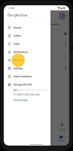 back up android to google drive
