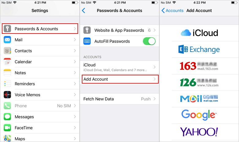 add google account to iphone