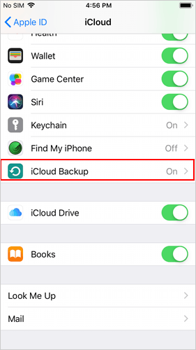 check icloud settings