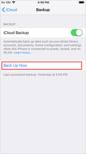 back up iphone photos to icloud before factory reset iphone