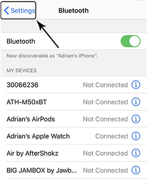 tell siri to open bluetooth settings