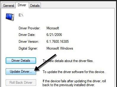 update system driver to fix iphone not syncing to itunes