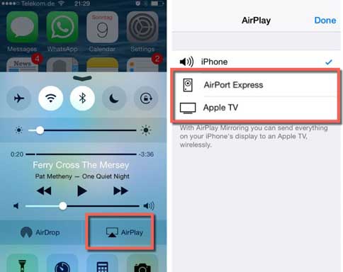 turn on airplay to link iphone to tv