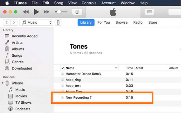 how to make voice recording a ringtone via itunes