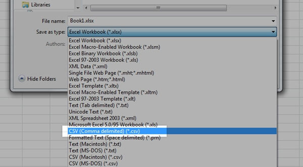 how to create csv files
