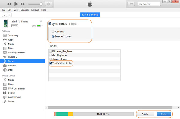 sync customized ringtone from itunes to iphone