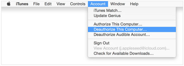 deauthorize itunes on pc