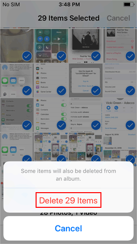 delete photos and videos on iphone