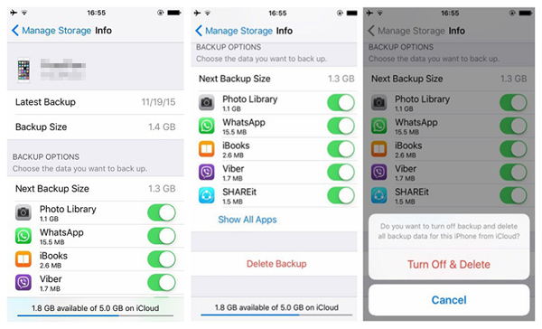 remove old iphone backups