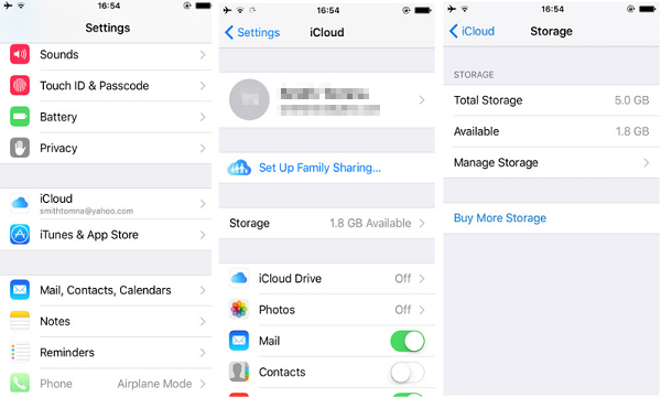 how to manage icloud storage on iphone directly