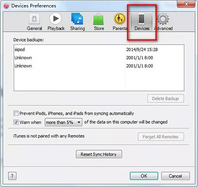 delete itunes backup on windows
