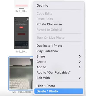 delete photos on mac