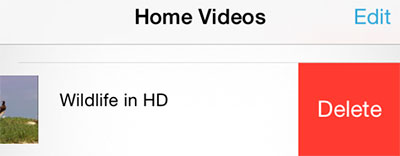 remove videos on iphone
