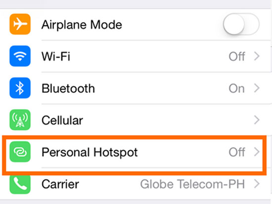 disable personal hotspot