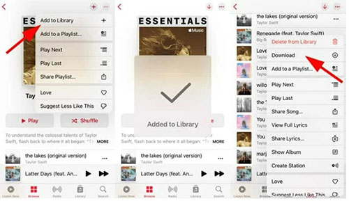 use apple music app download songs in iphone without itunes