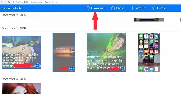 download photos from icloud website