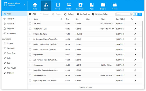preview itunes u and select files
