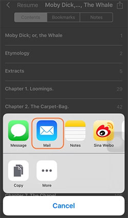 how to move ibooks from iphone to ipad via email