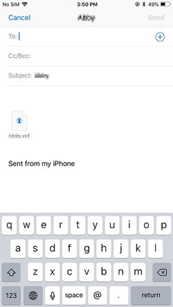 copy contacts from iphone to computer with email