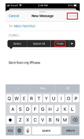 how to print text messages from iphone via email