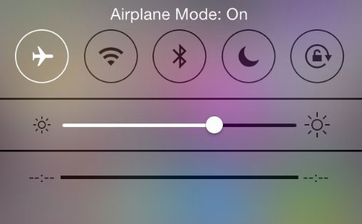 turn on airplane mode