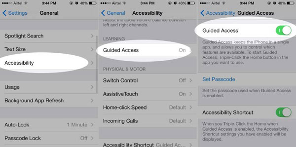 turn on guided access on iphone