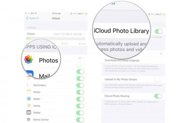 enable icloud photo library