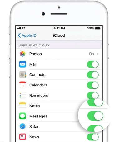 turn on messages in icloud