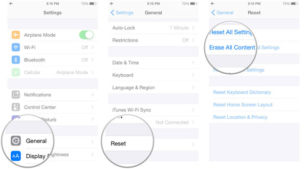 reset all settings on iphone