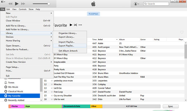 export playlist