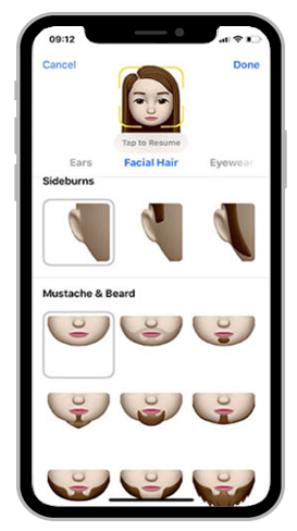 memoji facial hair